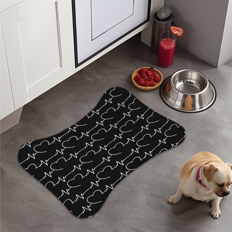 Ghostly Pulse - 1 Piece Bone Shape Feeding Mat, XL (18")