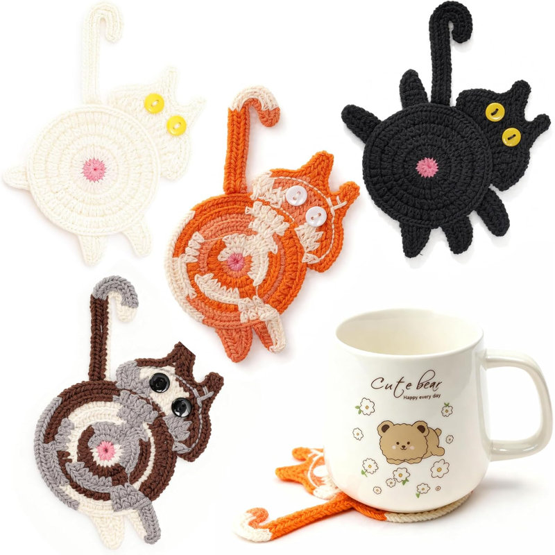Ensemble de 4 sous-verres Coasters, cadeaux pour la Saint-Valentin