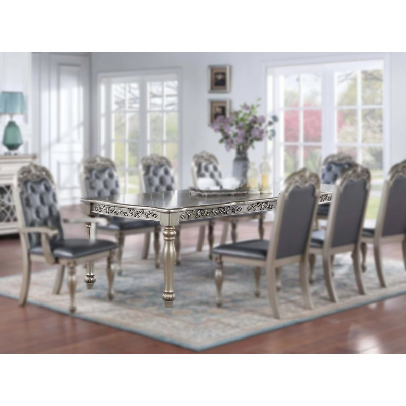 72.4" W DINING TABLE, SILVER