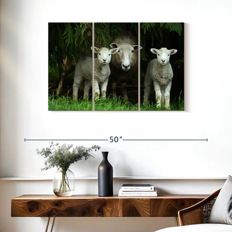 Brampt Sheep Family, 24" H x 38" W