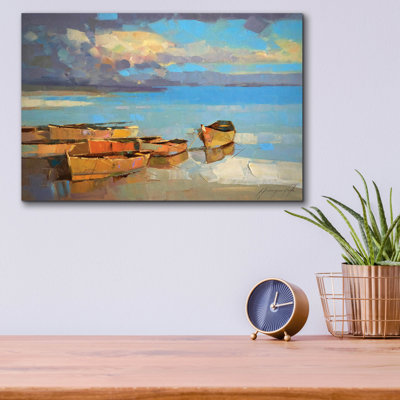 Breakwater Bay 'Fishing Boats' by Vahe Yeremyan Acrylic Glass Wall Art