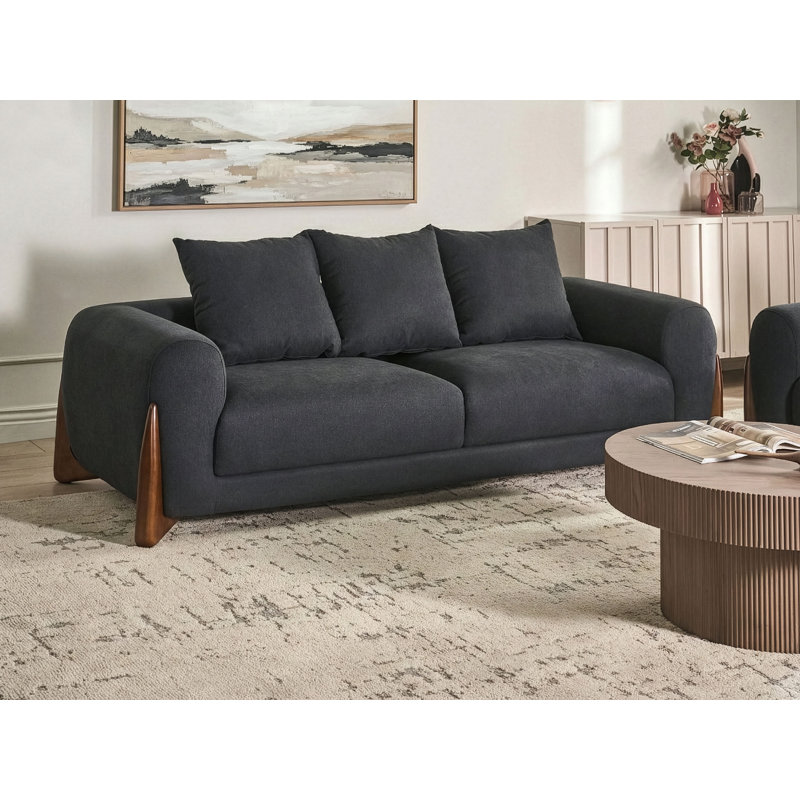 Tavin 3 - Piece Living Room Set, Black Fabric