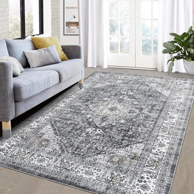 Tapis de couloir lavable et doux, antidérapant, antitache, tapis à poils courts pour la chambre à coucher, la cuisine, le salon, bleu