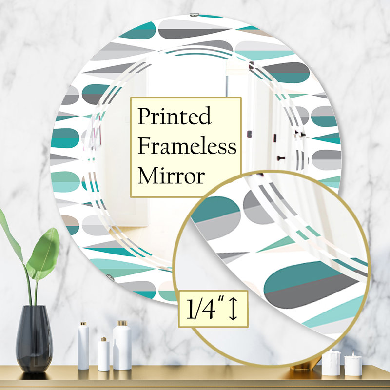 Miroir mural triple et moderne Triple C Abstract Drops III, 31,5 po x 31,5 po