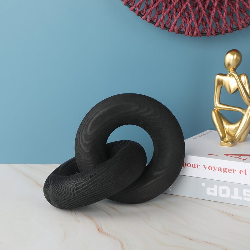 Brownley Sculpture Decorative Wooden Chain, Black