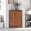Armoire de rangement triangulaire brune avec tablettes réglables et armoire de plancher autoportante pour la cuisine domestique-1759521367
