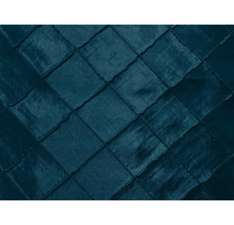 Cantonnière sur mesure Pintuck, L 120 po x L 9 po, Bleu sarcelle