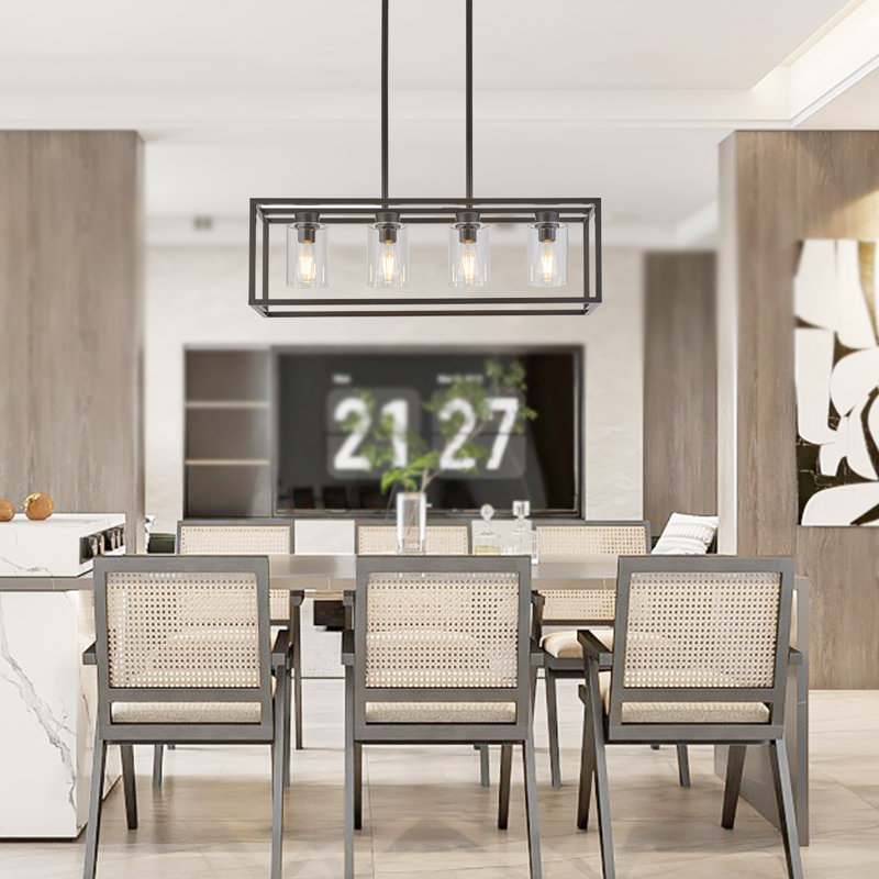 Dionna 4 - Light Dimmable Rectangle Chandelier, Oil Rubbed Bronze
