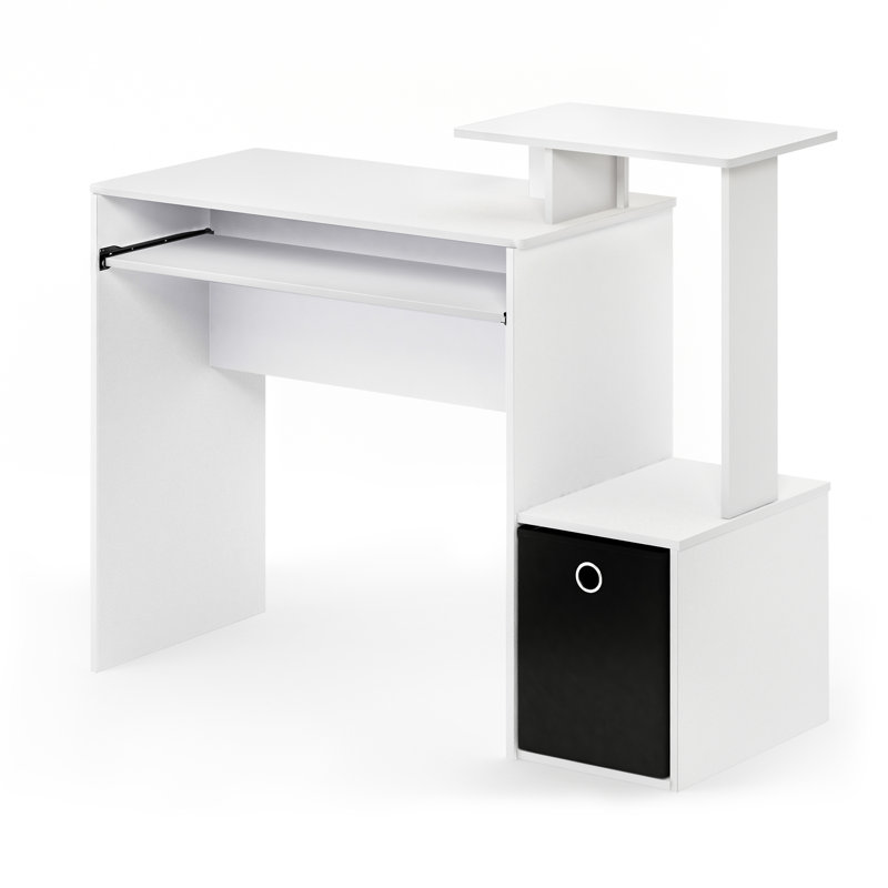Bettyann Multipurpose Home Office Computer Writing Desk w/ Storage Bin, White