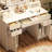 American - Style Vanity Desk With White Exterior, 6 Drawers, Big Mirror And 3 Warm Lights Table Extra Large Mirror, Drawers Shelves, Ideal For Bedroom Use
