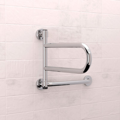 Barre d'appui pivotante en chrome poli (17,5 po) DependaBar