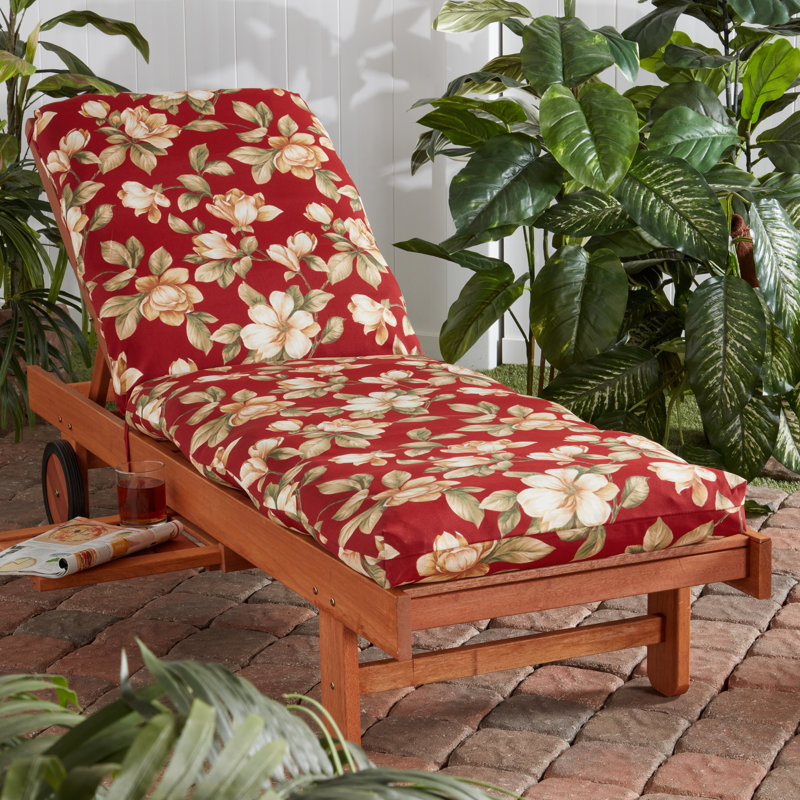 Outdoor Chaise Lounge Chair Cushion, Roma Floral