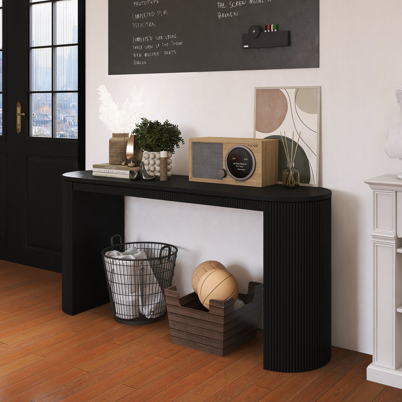 Console 59,20 po à rayures verticales uniques, Black