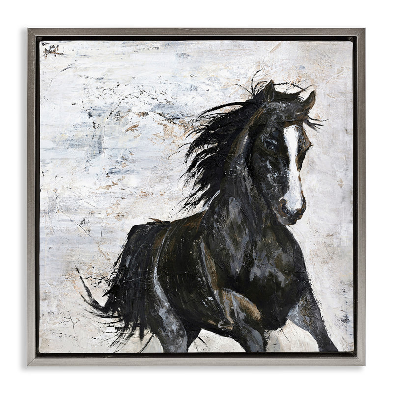 Art mural sur toile flottant Wild Wild, H 25 po x l 25 po, Gris