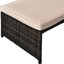 Sofa d'extérieur 3 pièces - Terrasse avec méridienne et coussins moelleux, table en verre facile à nettoyer, protection, beige, verre trempé confortable, usage par tous les temps.