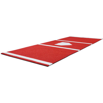 10x3.8 ft Baseball Hitting Mat Softball Batting Cage Mat Outdoor Training Red