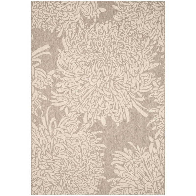 Tapis à motif floral Chrysanthemum Martha Stewart, Rectangle 6 pi 7 po x 9 pi 6 po