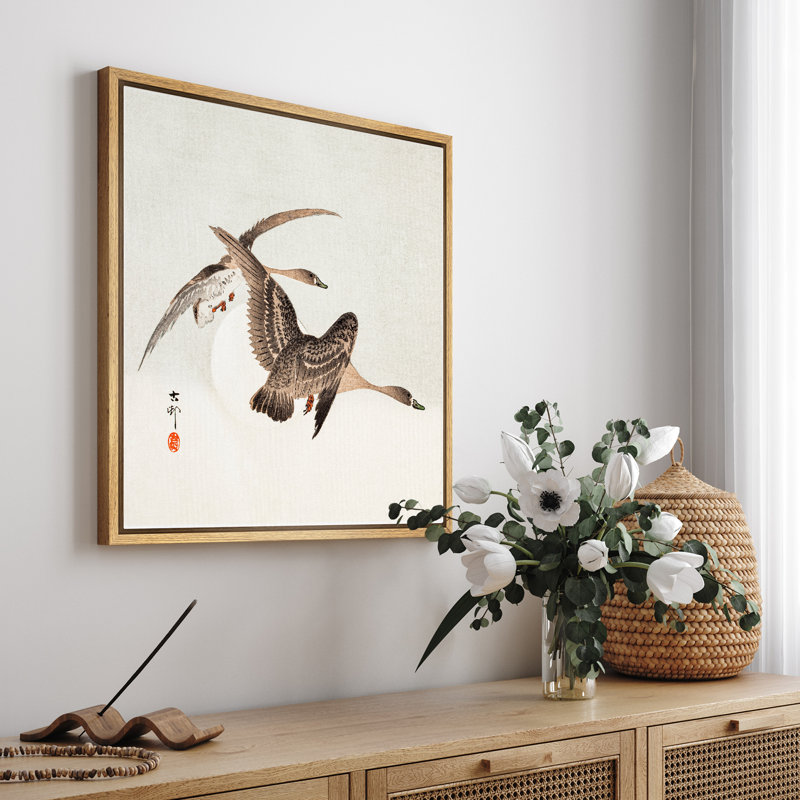 Oies volantes, images d'oiseaux classiques, impression sur toile giclée sur toile encadrée, H 16 po x l 16 po x P 1,5 po