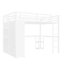 Structure de lit mezzanine grand format avec garde-robe intégrée, lit mezzanine en métal avec bureau et tablettes de rangement