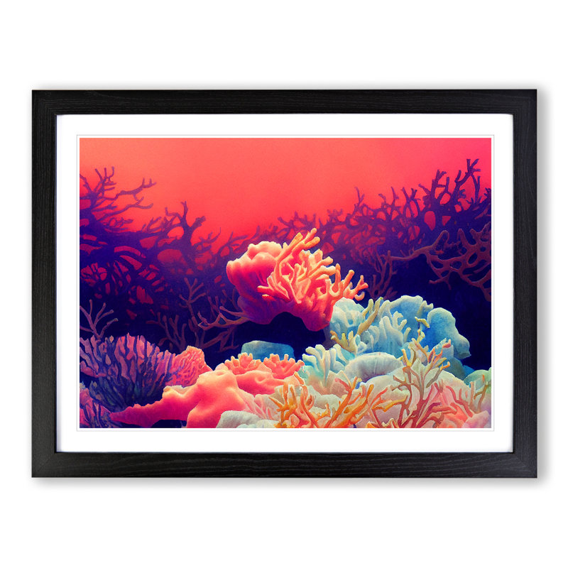 The Coral Reef Vol.5 - Single Picture Frame Print, 34cm H x 46cm W, Black