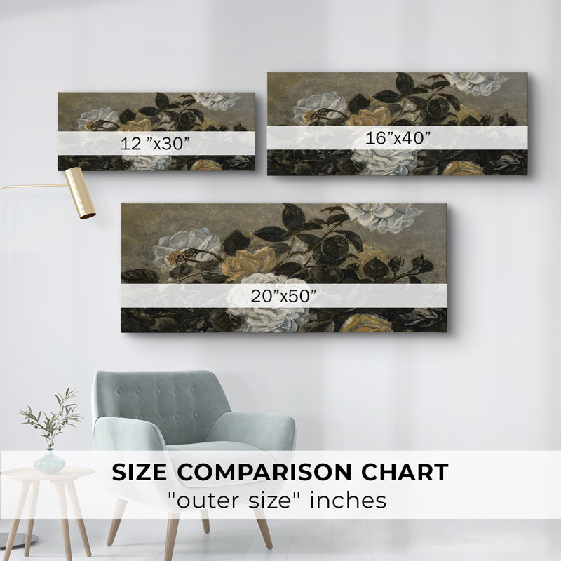 Botanical Series-CDIX- Toile tendue avec châssis - Prêt à accrocher, H 16 po x l 40 po