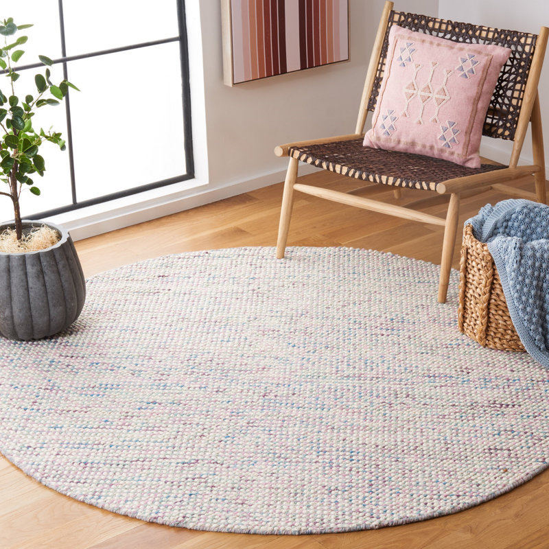 Vermont Hand Woven Wool Solid Color Rug, Round 6'