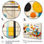 «Orange Blue Mid Century», impression géométrique encadrée sur toile-1709927301-1709927302