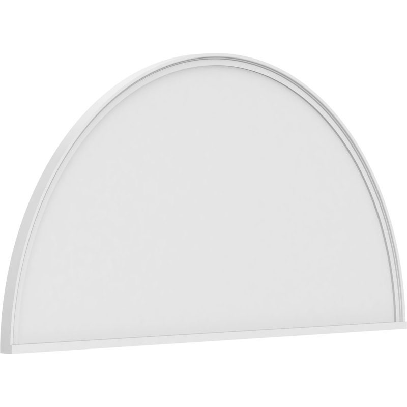72"W x 36"H x 2"P Half Round Smooth Architectural Grade PVC Pediment, 36" H  x 72" W  x 2" D