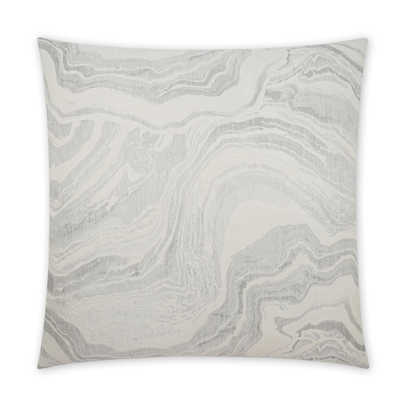 Coussin décoratif Manon, Argent, Carré 24 po