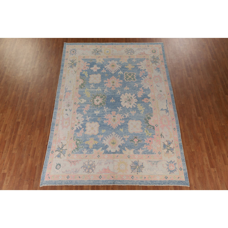 Tapis unique bleu / beige 8 pi 1 po x 11 pi 1 po Kreger