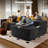 Cozza Boneless 2 - Piece Upholstery Compression Sofa, No Assembly Required Sectional Free Combination Couch with L-Shape Chaise-745457689-750051917