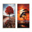 «African Tree Orange Sunset Majesty», 2 pièces-98276316-98276319