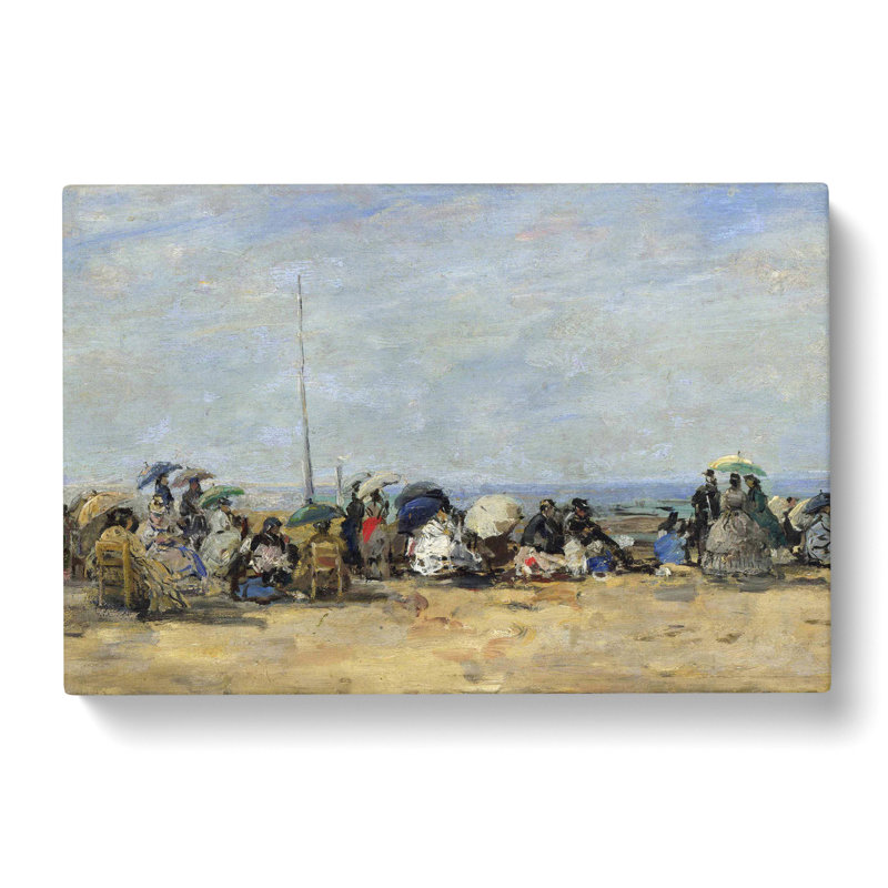 Beach At Trouville Vol.7 by Eugene Boudin - Wrapped Canvas Painting, 35cm H x 50cm W x 3cm D