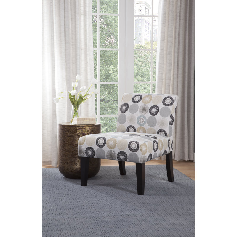 Javi Avington 26" Wide Armless Slipper Chair, Lyndsi Taupe and Tan
