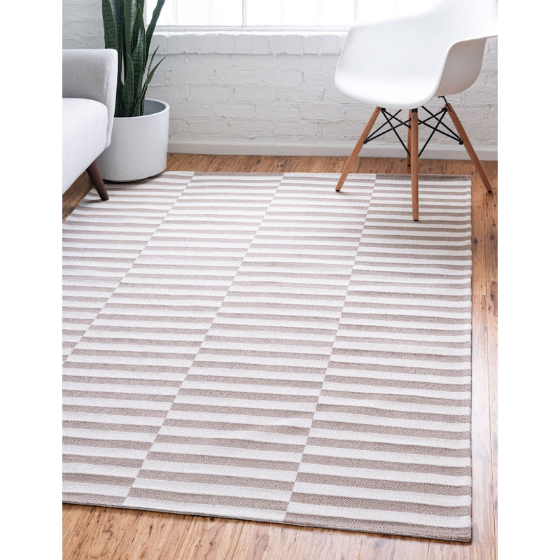 California Cotton Striped Indoor Rug, Rectangle 7'5" x 10'