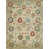 Oxford Hand-knotted Ghazni Wool, Ivory/Gray Area Rug