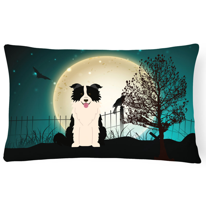 Coussin lombaire intérieur / extérieur Halloween, Noir / blanc