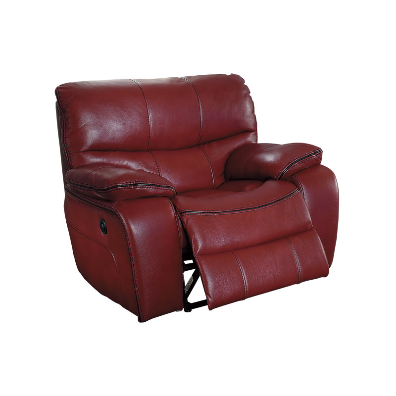 Fauteuil inclinable oscillant standard en similicuir de 42 po de largeur, Similicuir rouge