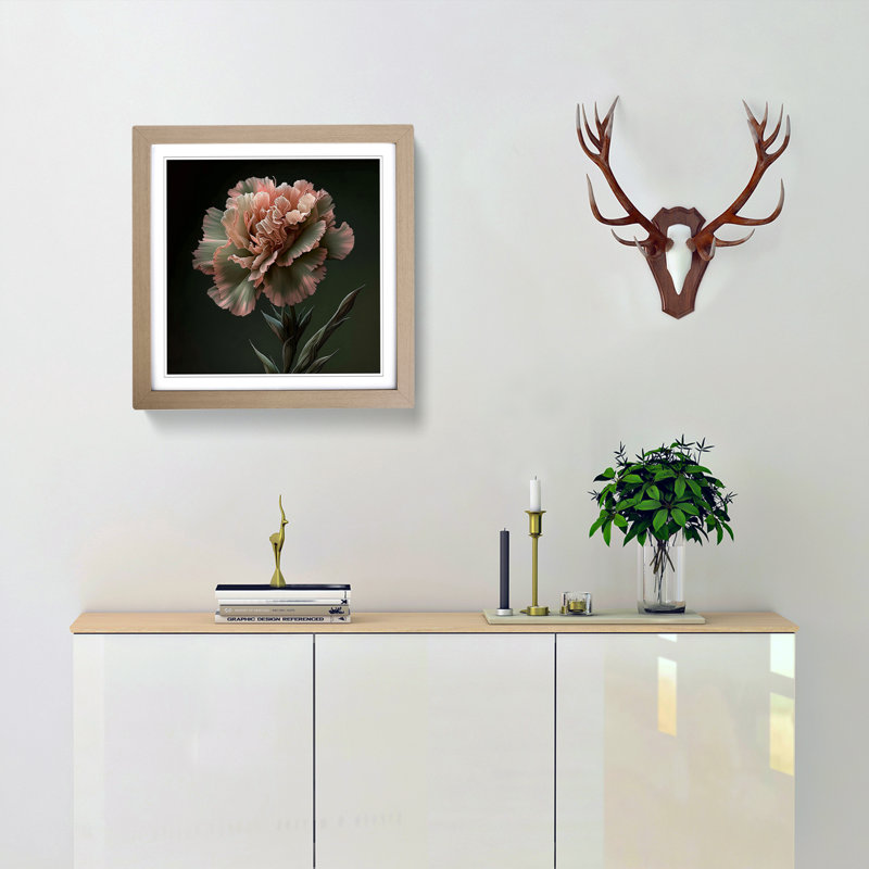 Carnation Flower Realism - Framed Print, Oak