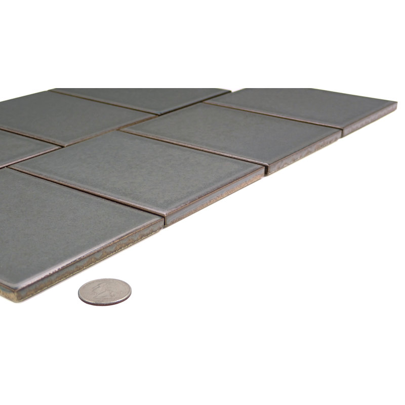 Cuadro 9" x 14" Matte Porcelain Decorative Accent Tile, Black