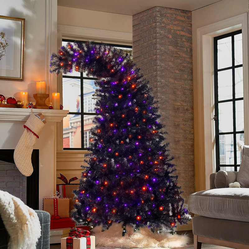 6ft Artificial Christmas Tree With 1080 Branch Tips & 300 , Bendable Hat Style For Regal Decor Hinged Led Lights Tips, Cheerful