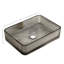 Lavabo de salle de bain rectangulaire en cristal 18 po sans robinet