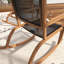Ensemble de chaises berçantes d'extérieur 2 pièces avec structure en bois d'acacia et siège en osier-1179072479