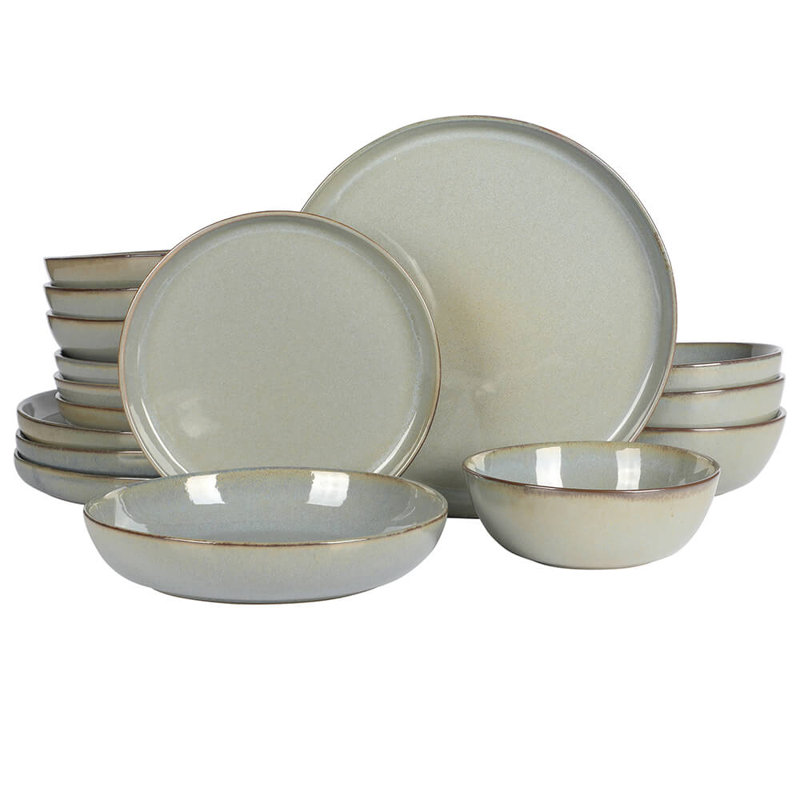 Gibson Elite Berea Green Ceramic 16-Piece Dinnerware Set