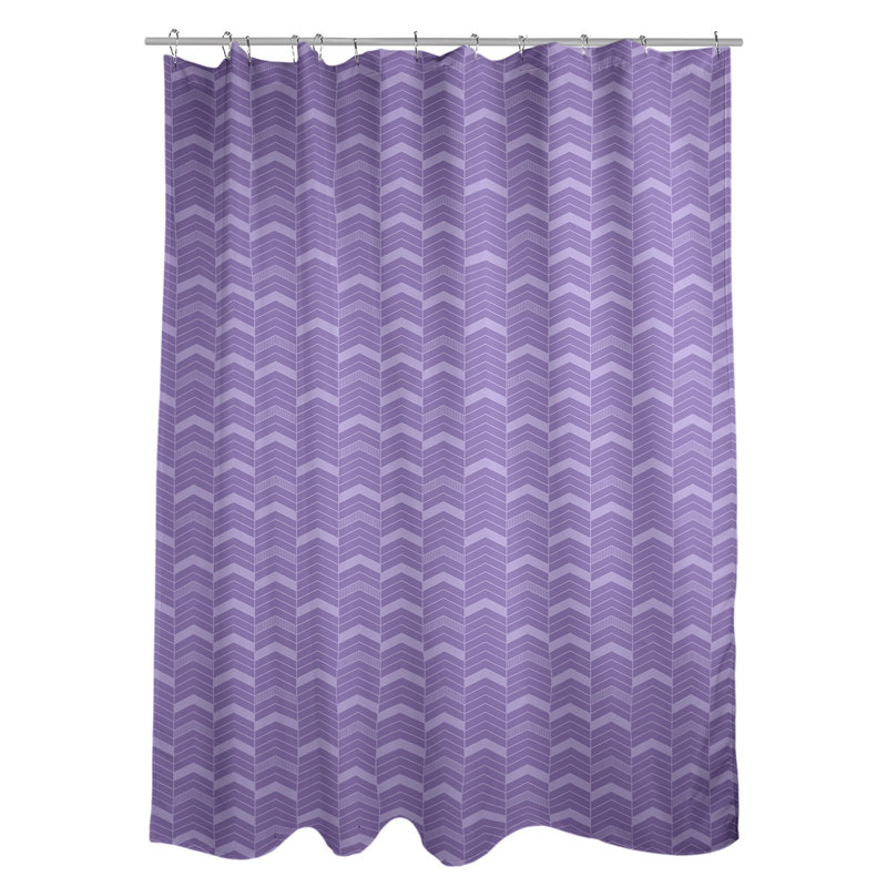 Rideau de douche simple à chevrons, Mauve