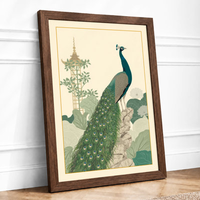 Peacock In Profile Japandi - Print