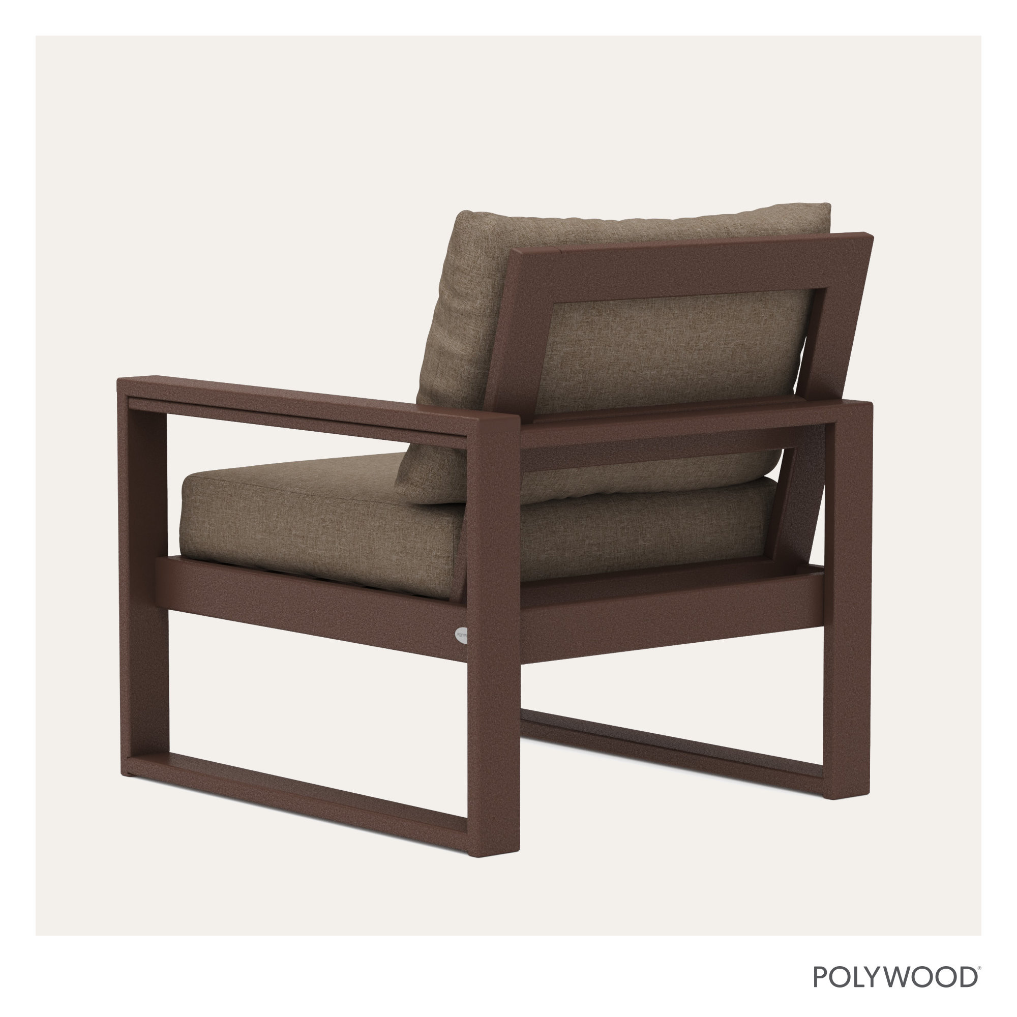 POLYWOOD Outdoor Lounge Chair, Mahogany, Spiced Brown Revolution®