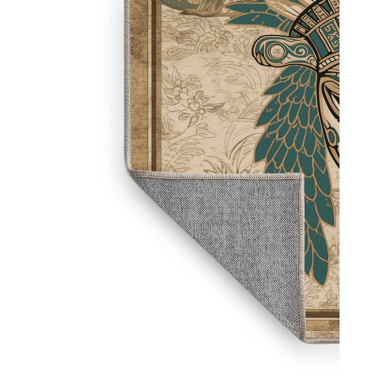 Tapis oriental brun foncé et beige lavable à la machine Parkwoods, 8 x 10