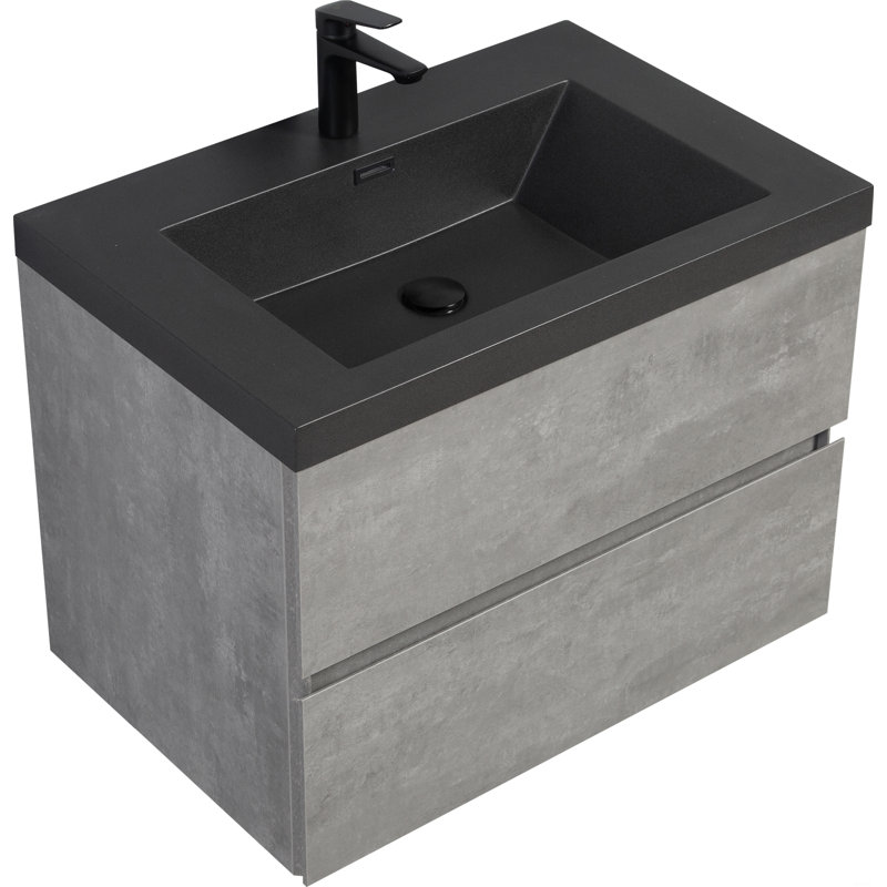 Meuble-lavabo mural simple avec lavabo, meuble-lavabo mural pour salle de bain