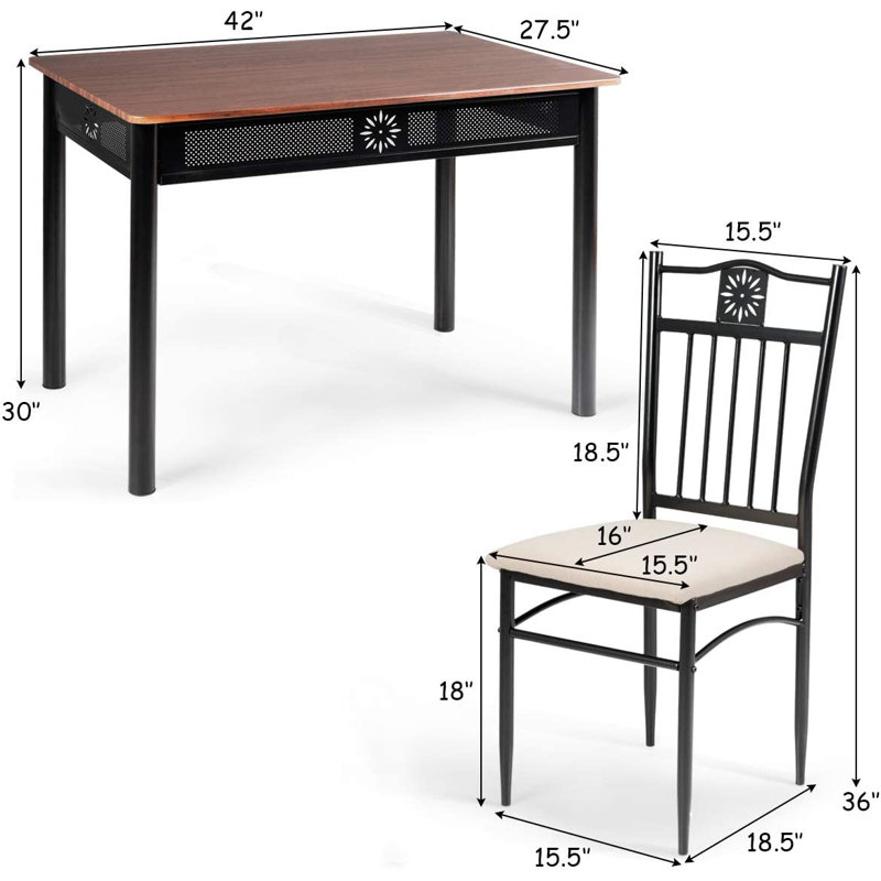 Gracielle 4 - Person Four Leg Dining Set